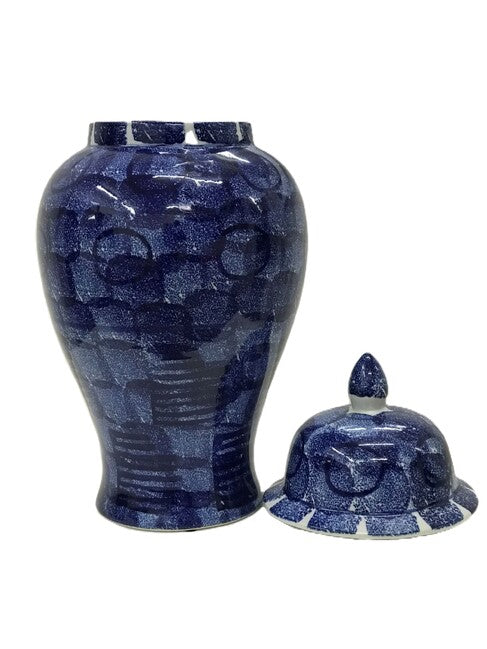 Blue Abstract Ginger Jar Tall