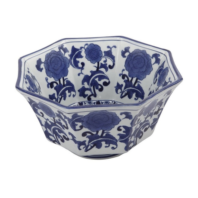 Ren Blue and White Centerpiece Decorative Bowl