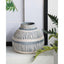 Cream & Grey Ceramic Squat Vase