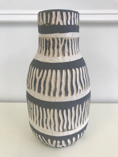 Cream & Grey Ceramic Vase Tall
