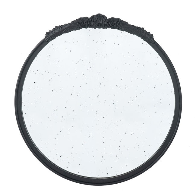 Bingley Rose Black Round Mirror