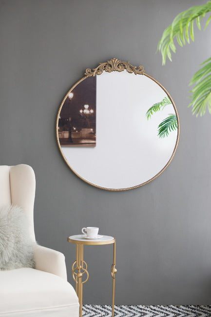 Baroque Gold Round Mirror Large