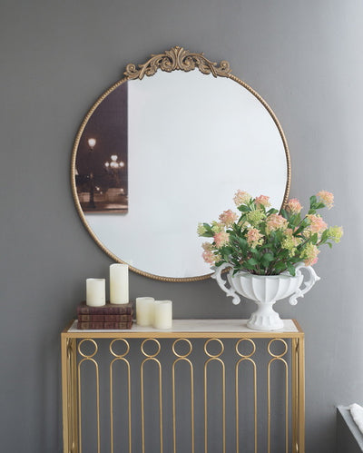 Baroque Gold Round Mirror Large