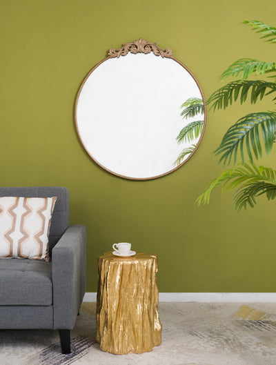 Baroque Gold Round Mirror Large