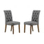 Grey Buttoned Back Armless Dining Chairs Set of 2