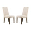 Studded Beige Armless Dining Chairs Set of 2