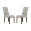 Studded Smoky Grey Armless Dining Chairs Set of 2