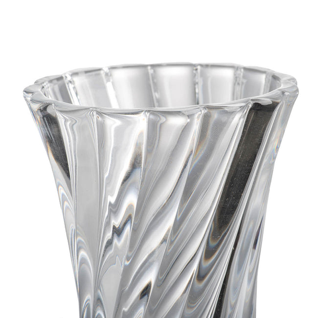 Clear Glass Curved Column Vase 20cmh