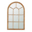 Coolum Arched Wall Mirror.  This decorative wall mirror boasts an oversized arched silhouette and a natural brown frame