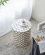 Geometric Patterned Stool. Can serve as either an end table or a stool. Convenient and contemporary, you will have no trouble finding a spot for this