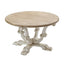 Whitewash Farmhouse Coffee Table (Flatpacked) with Aged Plywood round top easy assembly.â€‚Bolts incl.