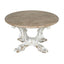 Whitewash Farmhouse Coffee Table (Flatpacked) with Aged Plywood round top easy assembly.â€‚Bolts incl.