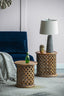 2 piece Natural Burn Finish Jali Side Tables