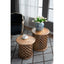 2 piece Natural Burn Finish Jali Side Tables