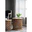 2 piece Natural Burn Finish Jali Side Tables