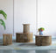 2 piece Natural Burn Finish Jali Side Tables