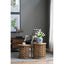 2 piece Natural Burn Finish Jali Side Tables