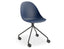 Pebble Chair Navy Blue with Shell Seat - Sled Stackable Base - Black