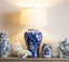 Trellis Table Lamp with white shade