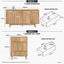Arched 4 Chest of Drawers Dresser Tallboy and 4 Door 150CM Buffet Sideboard Cabinet for living room