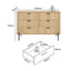 Fluted 6 Drawer Chest of Drawers Lowboy Dresser Storage Cabinet for Bedroom