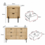 Fluted 6 Chest of Drawers Dresser Lowboy and 2 Fluted Bedside Tables Bedroom Storage Cabinet