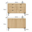 Fluted 6 Drawer Chest of Drawers Lowboy Dresser Storage Cabinet for Bedroom