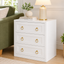 White Modern 3 Drawer Bedside Table Set of 3 Bedroom Cabinets Storage Bundle