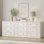 White Modern 3 Drawer Bedside Table Set of 3 Bedroom Cabinets Storage Bundle