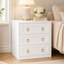 White Modern 3 Drawer Bedside Table Set of 3 Bedroom Cabinets Storage Bundle