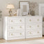 White 3 Drawer Bedside Table Set of 2 – Modern Nightstand Cabinets with Elegant Gold Ring Handles for Bedroom Storage