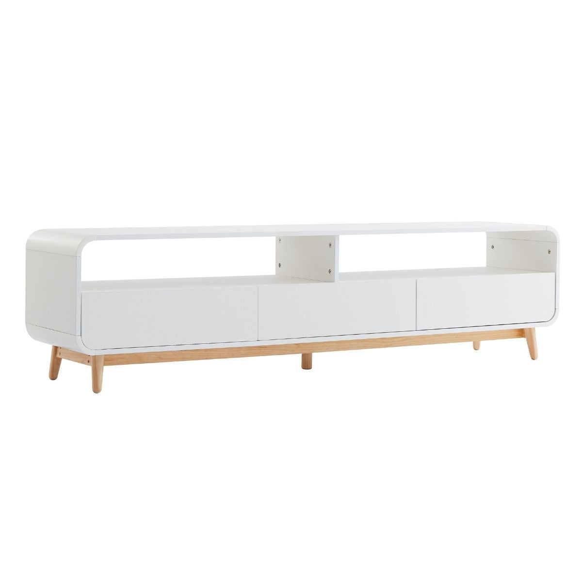 Merlin White Modern Retro TV Unit 180CM