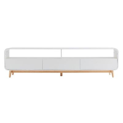 Merlin White Modern Retro TV Unit 180CM