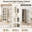 Cranfield Bookcase Display Cabinet Set of 2 Floor Standing 5 Tier Shelves