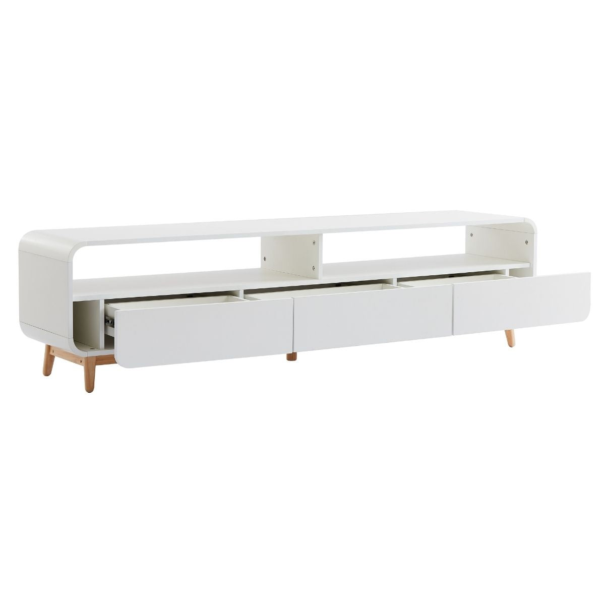 Merlin White Modern Retro TV Unit 180CM