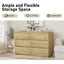6 Drawer Chest of Drawers - Oak Look Handleless Lowboy Storage Cabinet