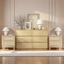 6 Chest of Drawers Dresser Bedroom with 2 Bedside Table Bundle Sets Light Oak