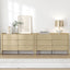 Natural Oak 12 Chest of Drawers Dresser Set of 2- Modern Scandinavian Lowboy Chest