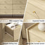Natural Oak 12 Chest of Drawers Dresser Set of 2- Modern Scandinavian Lowboy Chest