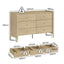 Scandinavian 12 Chest of Drawers Dresser Set of 2- Modern Lowboy Bedroom Cabinet,OAK