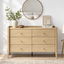 Scandinavian 12 Chest of Drawers Dresser Set of 2- Modern Lowboy Bedroom Cabinet,OAK