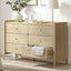 Natural Oak 12 Chest of Drawers Dresser Set of 2- Modern Scandinavian Lowboy Chest
