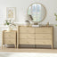 Natural Oak 6 Drawer Chest of Drawers Dresser Lowboy with Bedside Table Bedroom Storage Cabinet