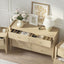 Natural Oak 6 Drawer Lowboy Dresser & 2 Bedside Tables Bedroom Storage Set