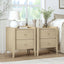 Natural Oak 6 Drawer Lowboy Dresser & 2 Bedside Tables Bedroom Storage Set