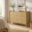 Natural Oak 6-Drawer Dresser - Modern Scandinavian Lowboy Chest