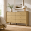 Natural Oak 6-Drawer Dresser - Modern Scandinavian Lowboy Chest