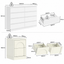 White 8 Drawer Chest of Drawers Dresser and 2 Nightstands Set for Bedroom Wardrobe Cabinet Set