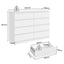 White 8‑Drawer Lowboy Dresser Chest of Drawers Bedroom Storage Cabinet