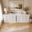HAMPTON Vintage 12 Chest of Drawers Set of 2: White Lowboy Dressers for Bedroom